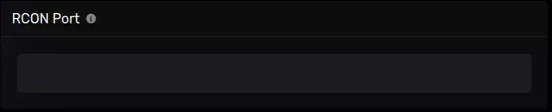 RCON Port input on Startup Paramaters Page