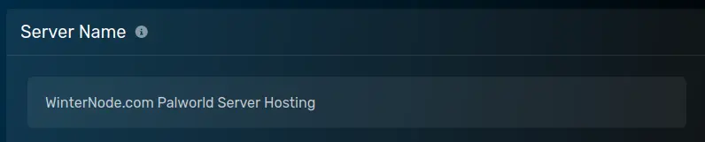 Server Name input on Startup Paramaters Page