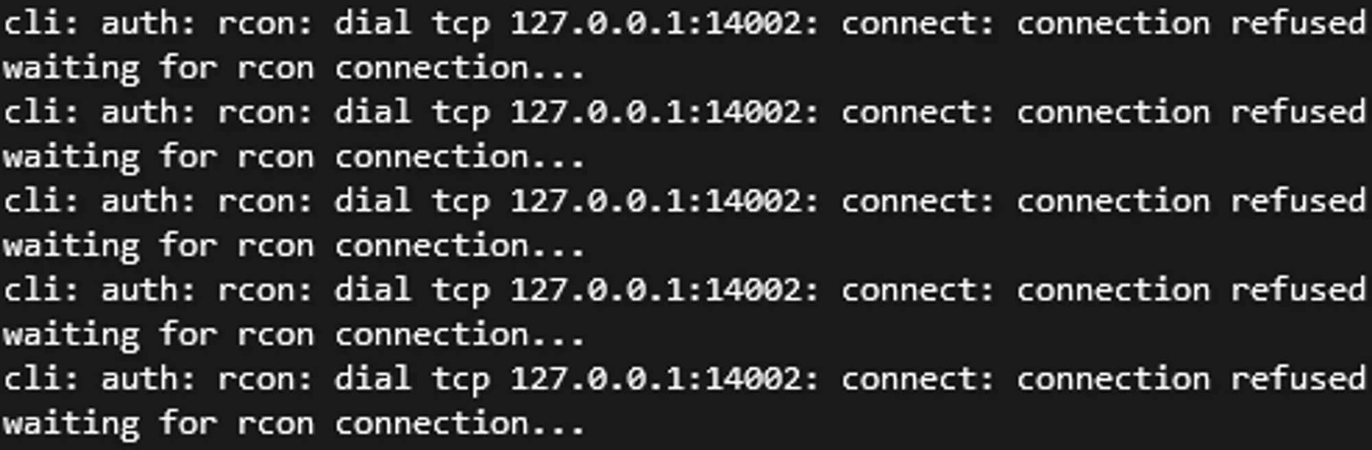 Console attempting RCON connection