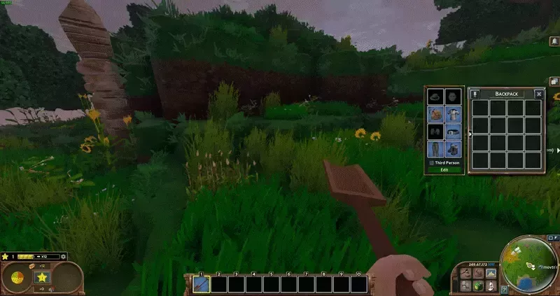 An in-game test of the BigShovels mod