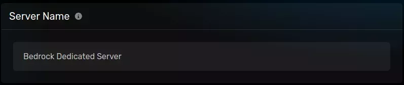 The "Bedrock Version" pane with a default value of "Bedrock Dedicated Server", located on the Startup parameters page of the server page.