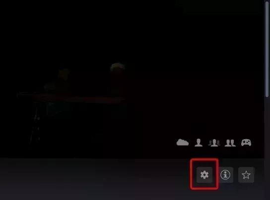 The gear icon in the far right side of a game's page in the steam client